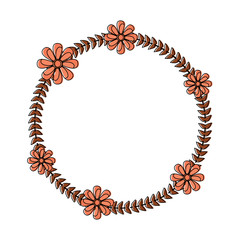 flower crown emblem  icon image vector illustration design 