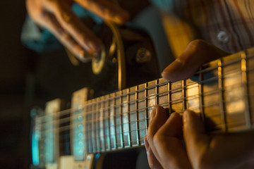 Electic guitar, close up