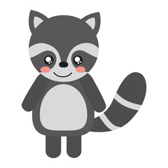 raccoon cute animal icon image vector illustration design 