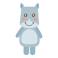 rhinoceros cute animal icon image vector illustration design 