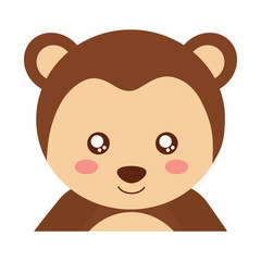 monkey cute animal icon image vector illustration design 