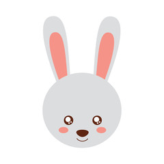 cute animal rabbit head baby vector illustration
