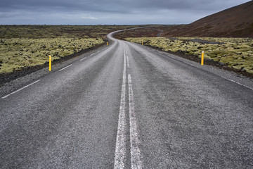 Icelandic landscape with country roadway
