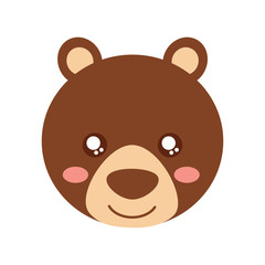 cute animal bear head baby vector illustration