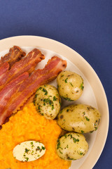 Norwegian Pork or Bacon With Mashed Swede and Boiled Potatoes Meal