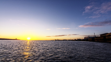 Dawn over Liverpool and the River Mersey