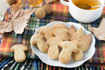 Cookies in form of mushrooms