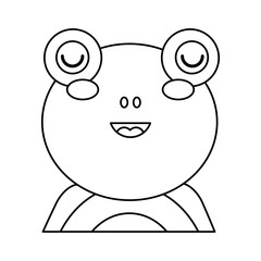 cute portrait frog animal baby vector illustration outline design