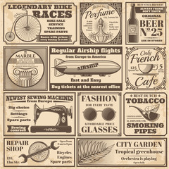 Vintage newspaper banners and advertising labels vector set © MicroOne