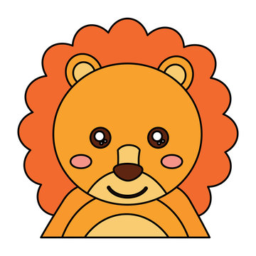 lion cute animal icon image vector illustration design 