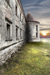 Abandoned  ruins of a castle in transylvania, Boncida, Romania