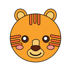 tiger cute animal icon image vector illustration design 