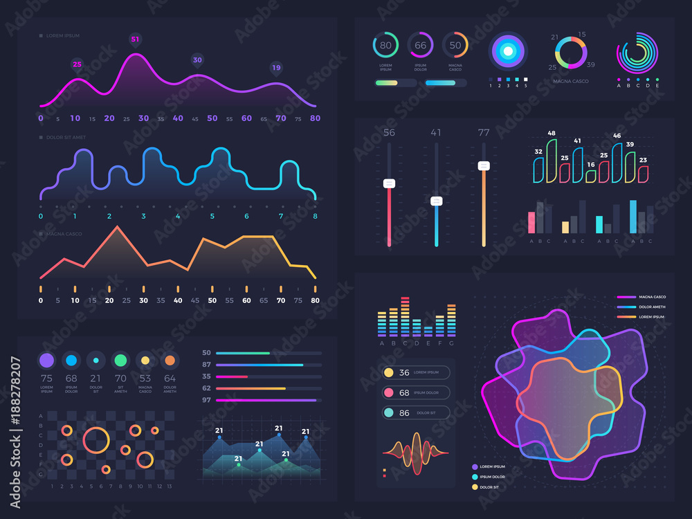 Poster technology graphics and diagram with options and workflow charts. vector presentation infographic el
