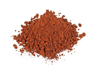 Cocoa powder isolated on white background