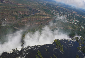 The Victoria falls (South Africa) is 1708 meters wide. National Parks and World Heritage Site.