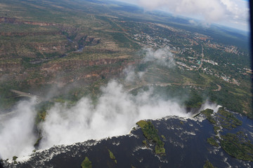 The Victoria falls (South Africa) is 1708 meters wide. National Parks and World Heritage Site.