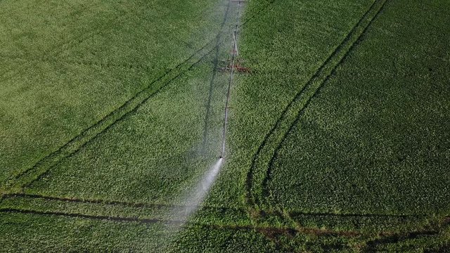 Irrigation system on the field. Video about agriculture