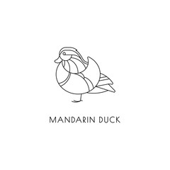 Mandarin duck outline icon