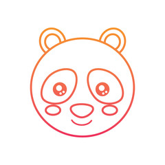 Fototapeta premium cute animal panda bear head baby vector illustration color line design