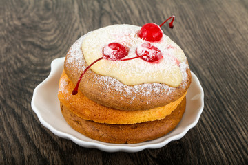 Pancake with cherry
