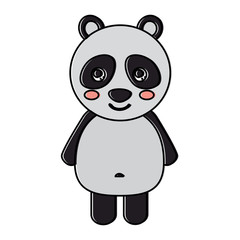 Naklejka premium cute panda bear animal standing cartoon wildlife vector illustration