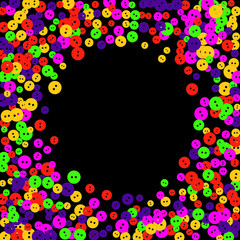 Vector Confetti Background Pattern. Element of design. Colored buttons on a black background