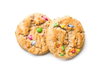 Sweet cookies with colorful candies.