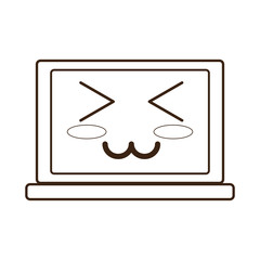 kawaii laptop computer icon