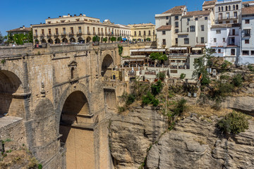 A gorge in the city of Ronda Spain, Europe