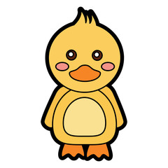 duck cute animal icon image vector illustration design 