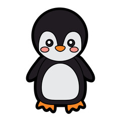 penguin cute animal icon image vector illustration design 