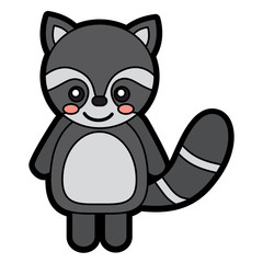 raccoon cute animal icon image vector illustration design 