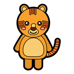 tiger cute animal icon image vector illustration design 