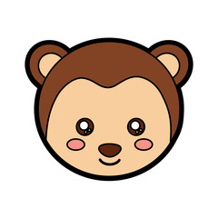 monkey cute animal icon image vector illustration design 