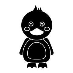 cute animal duck standing cartoon wildlife vector illustration pictogram design