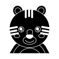 cute portrait tiger animal baby vector illustration pictogram design