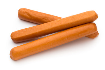 Fresh sausage isolated over white background.