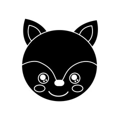 cute animal fox head baby vector illustration pictogram design