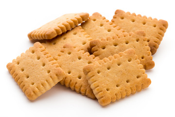 Tasty cookies biscuits on the  isolated background.