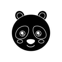 cute animal panda bear head baby vector illustration pictogram design