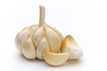Garlic isolated on the white background.