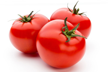Tomato isolated on white background.