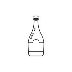 Line glass champagne bottle with stopper