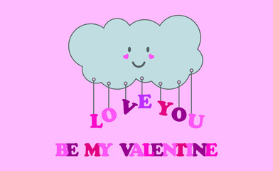 Valentine’s Day greeting card. Web banner. Vector illustration. 