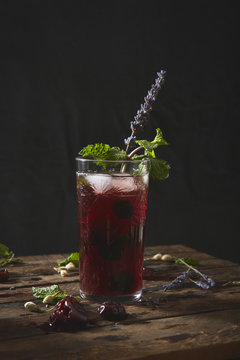 Raspberry craft cocktail
