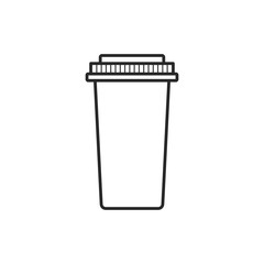 Icon line medical pharmacy bottle of pills