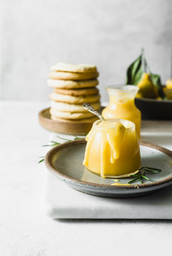 Rosemary sables with lemon curd