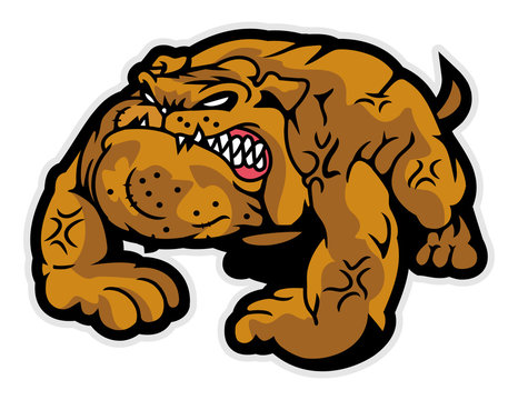 illustration of angry bulldog mascot cartoon character in vector