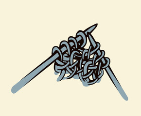 Knitting. Vector drawing
