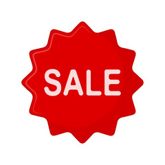 Sale round label. Vector illustration.